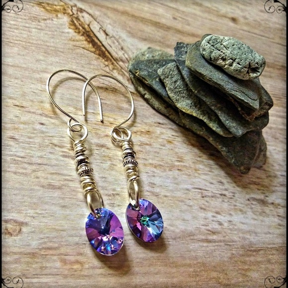 Swarovski Baroque Crystal & Silver Wire Earring - Picture 2 of 7